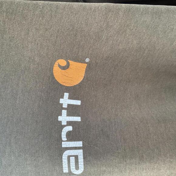 Vintage Carhartt Spell-Out Hoodie - Olive Green Rare 2XL - Picture 6 of 9